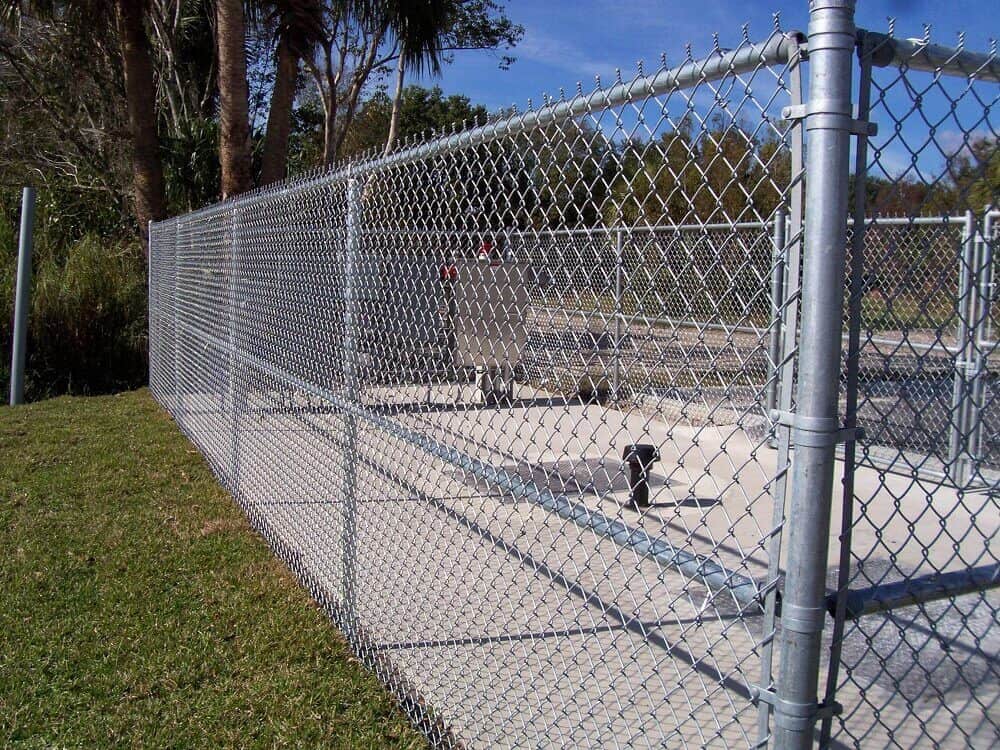 Chain link fence run at a Los Angeles property
